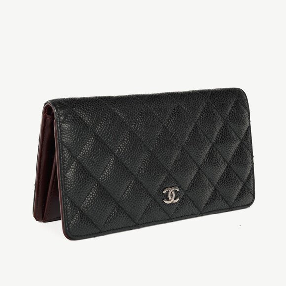 Chanel Black Caviar Leather Quited L-Yen Wallet - Picture 2 of 13